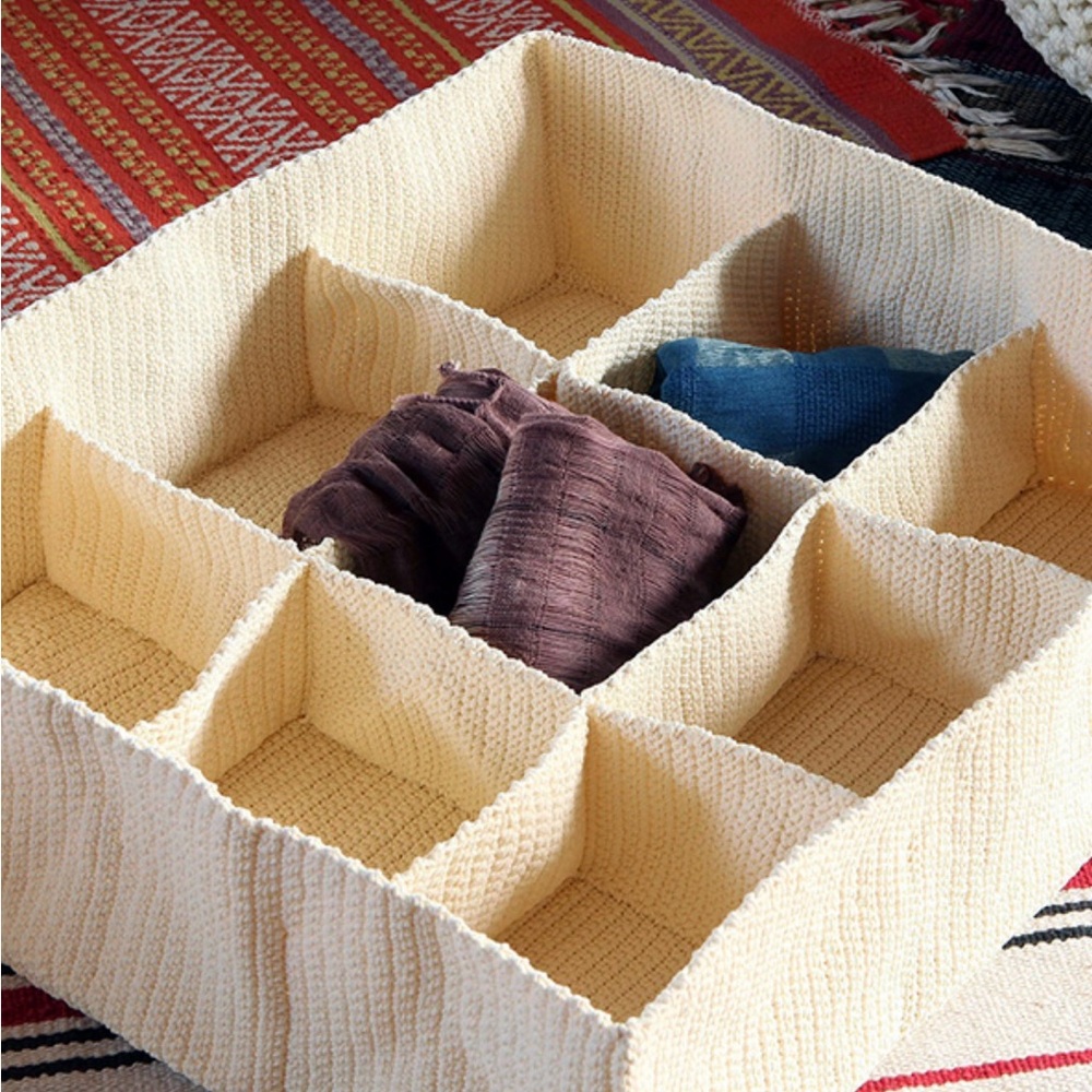 IKEA Komplement Drawer Organizer Ivory Crochet 9-Compartments Storage #0825255B